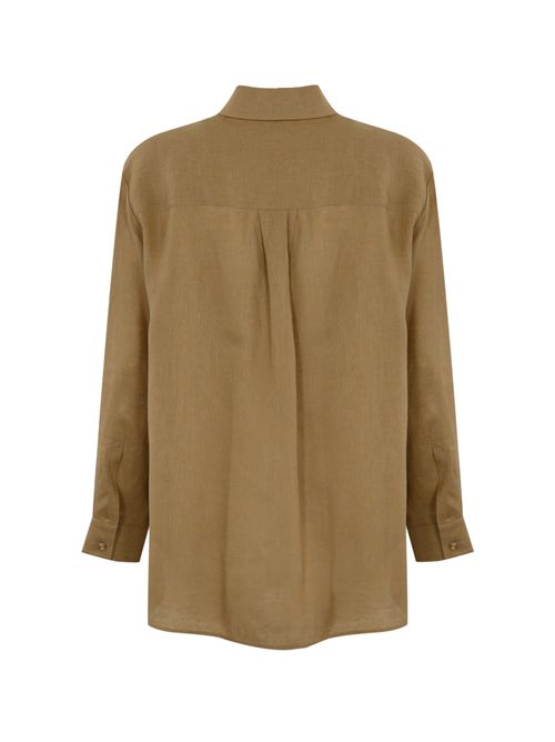 Camicia over Noel in lino Cammello MM Max Mara | 2516111018600008
